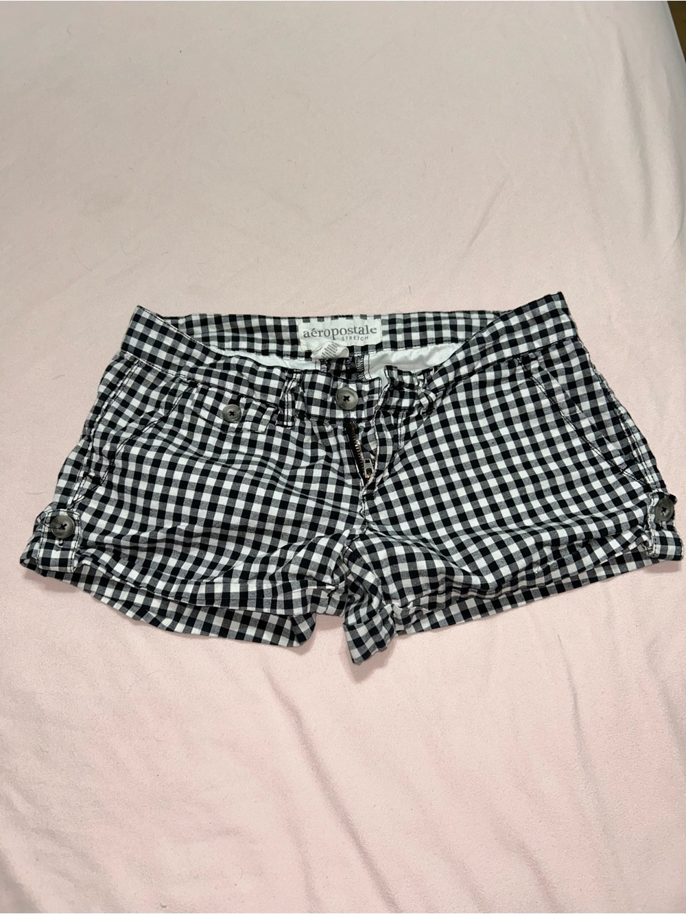 Aeropostale Black and White Gingham Women's Jean Shorts